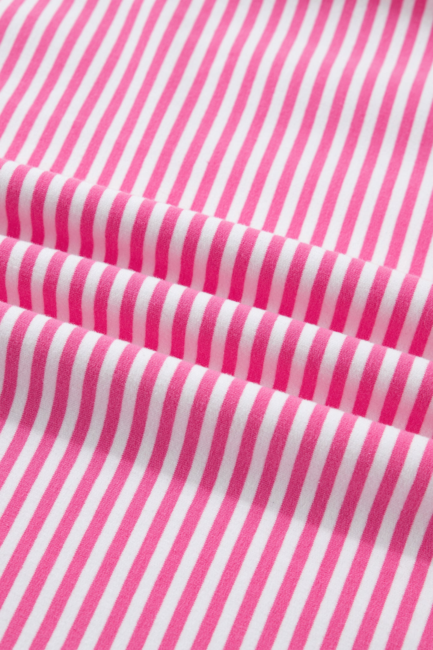 Pink Striped Sweatshirt and Shorts Set