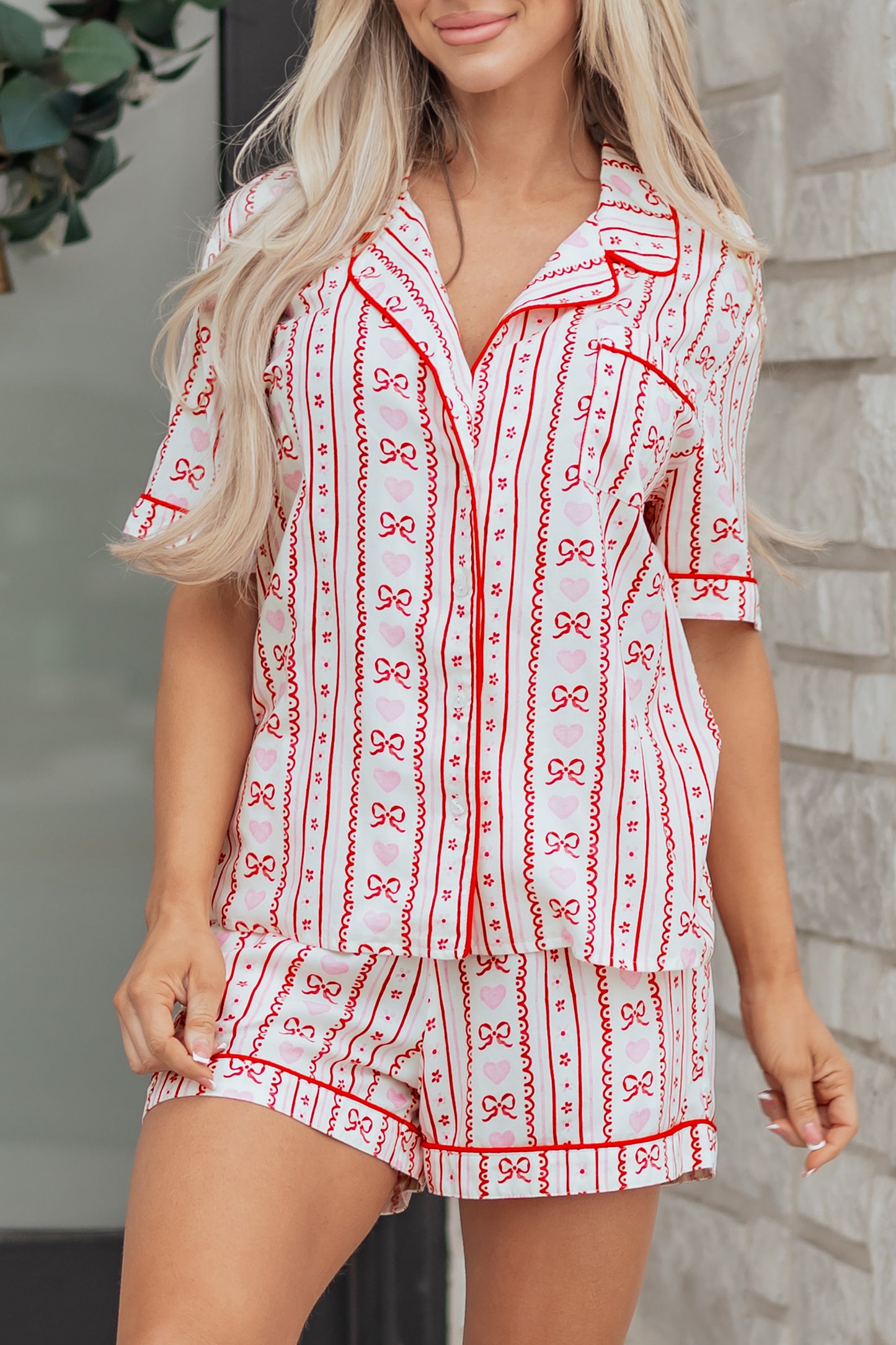 Hearts & Bows 2pc Pajama Set