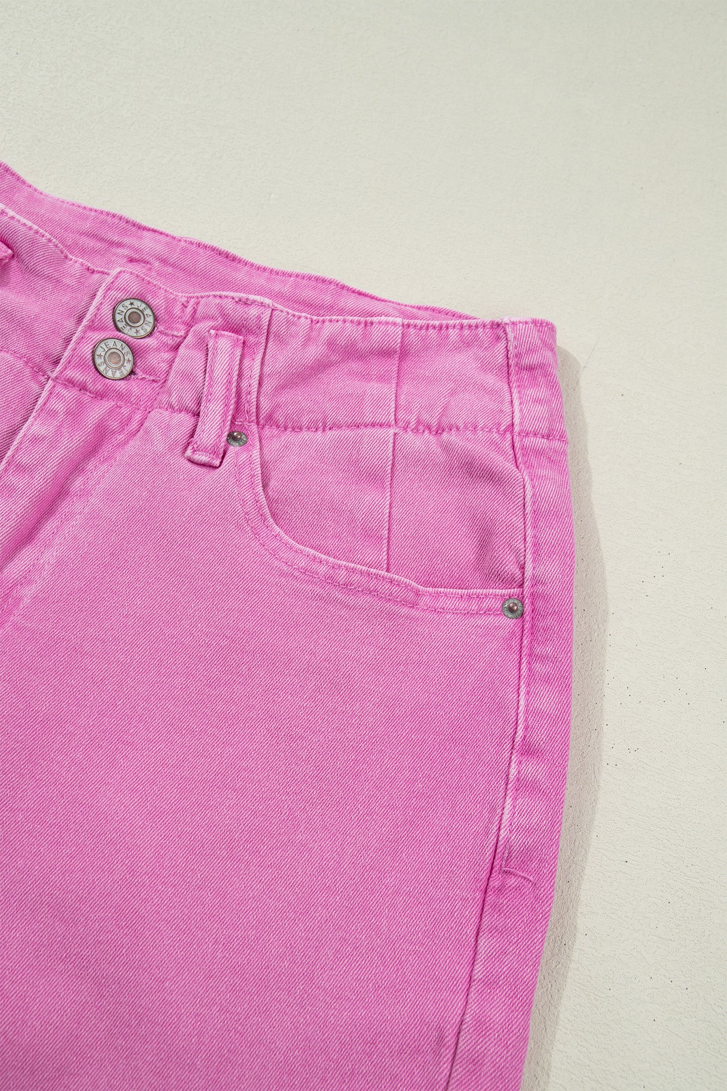 Double-Button High Waist Flared Bottom Jeans