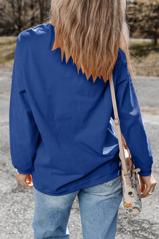 Blue Glitter Trim GAME DAY Sweatshirt