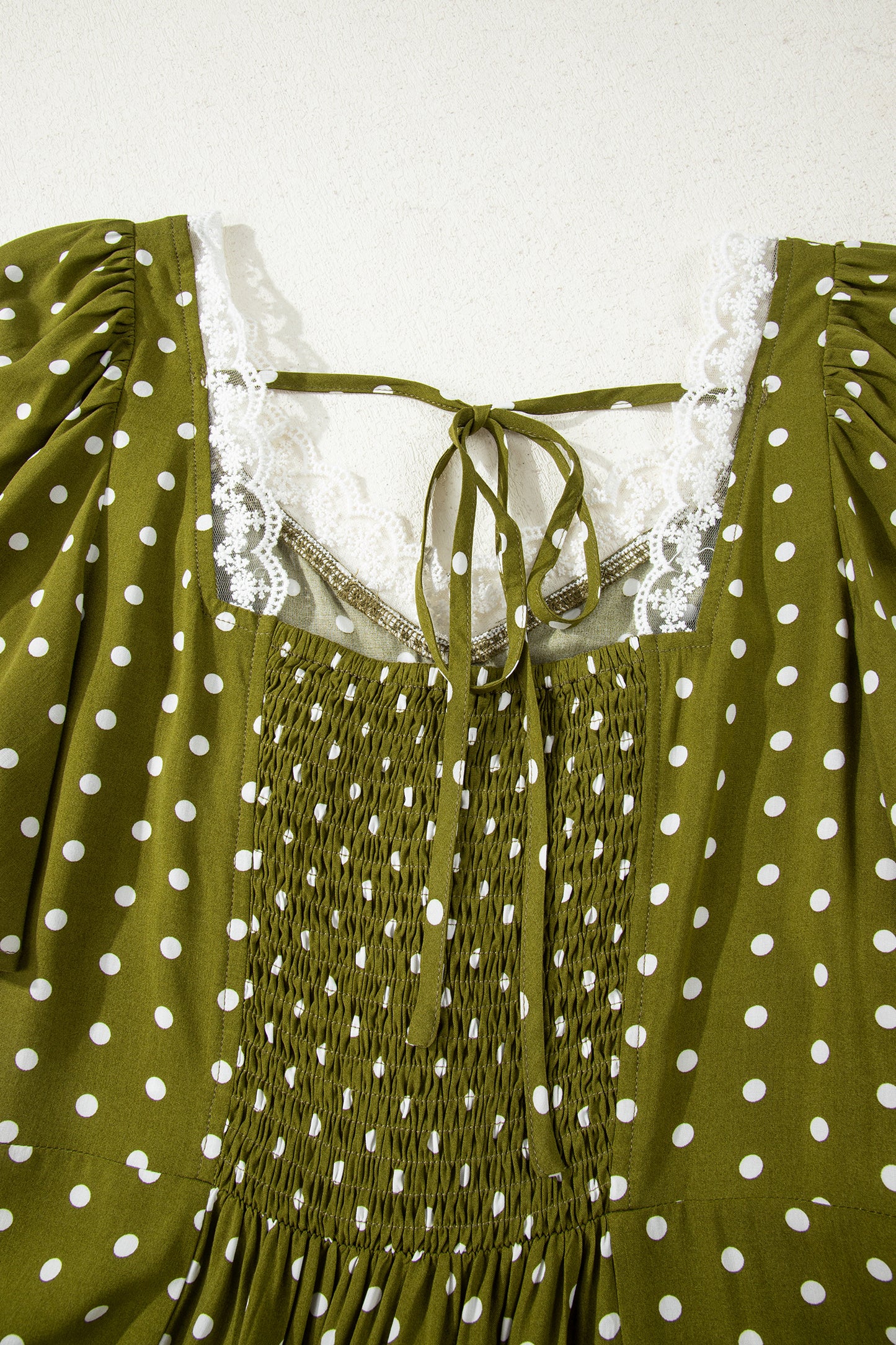 Polka Dot Smocked Maxi Dress