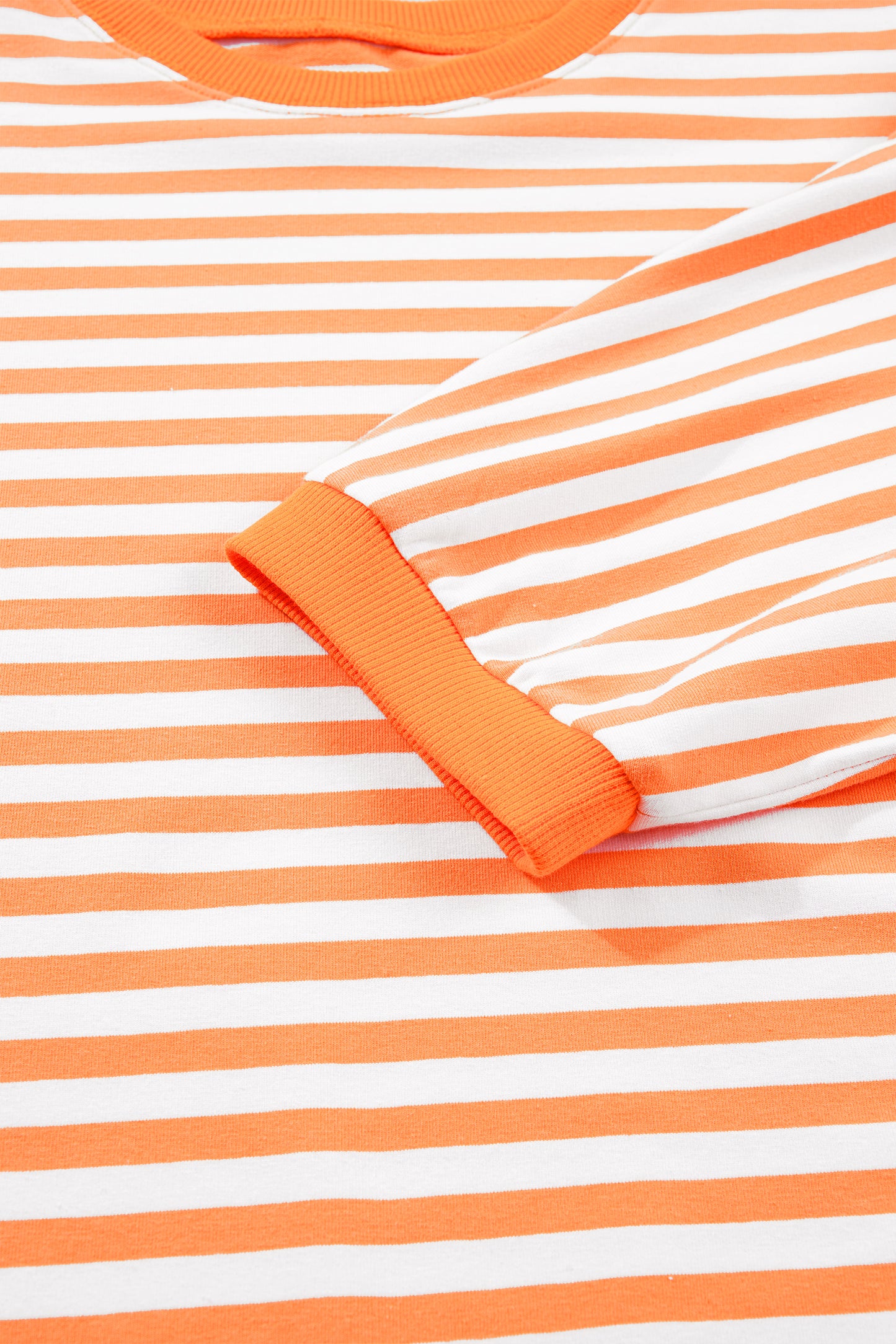 Orange Striped Pullover Top