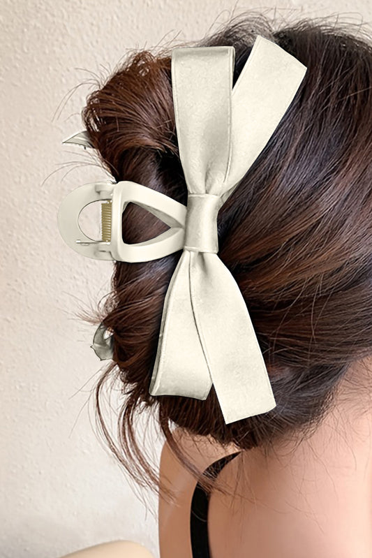 Large Bow Claw Clip-White