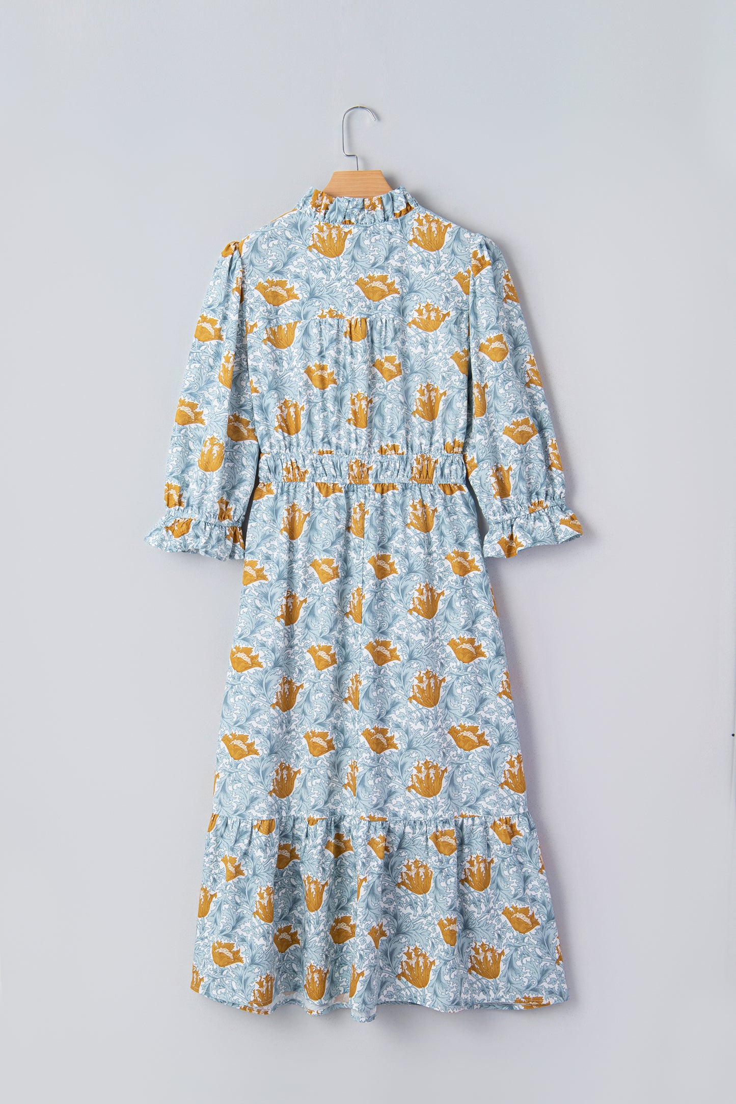 Floral Print Frilled Neck Dress