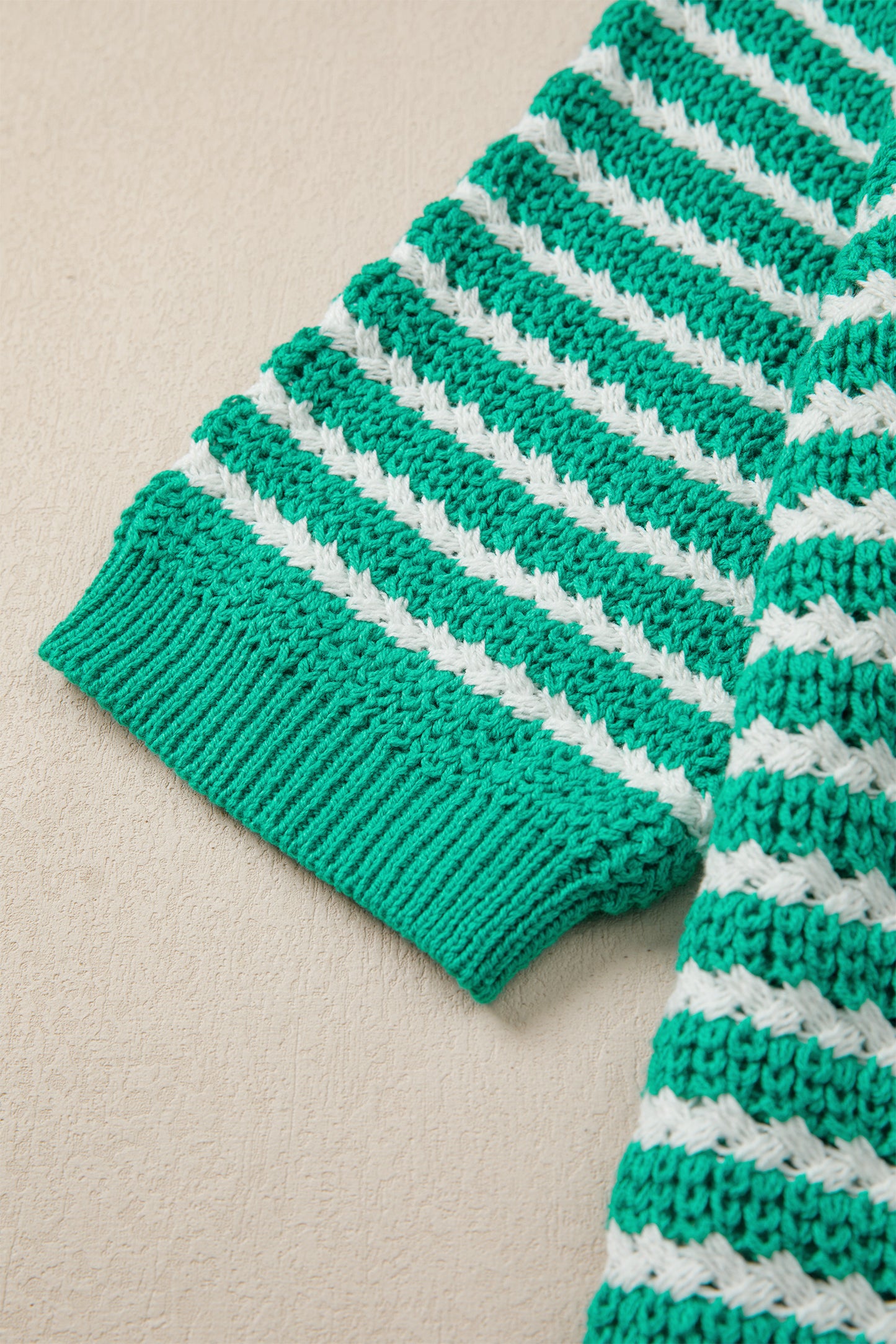 Green Striped Bow Knot Sweater