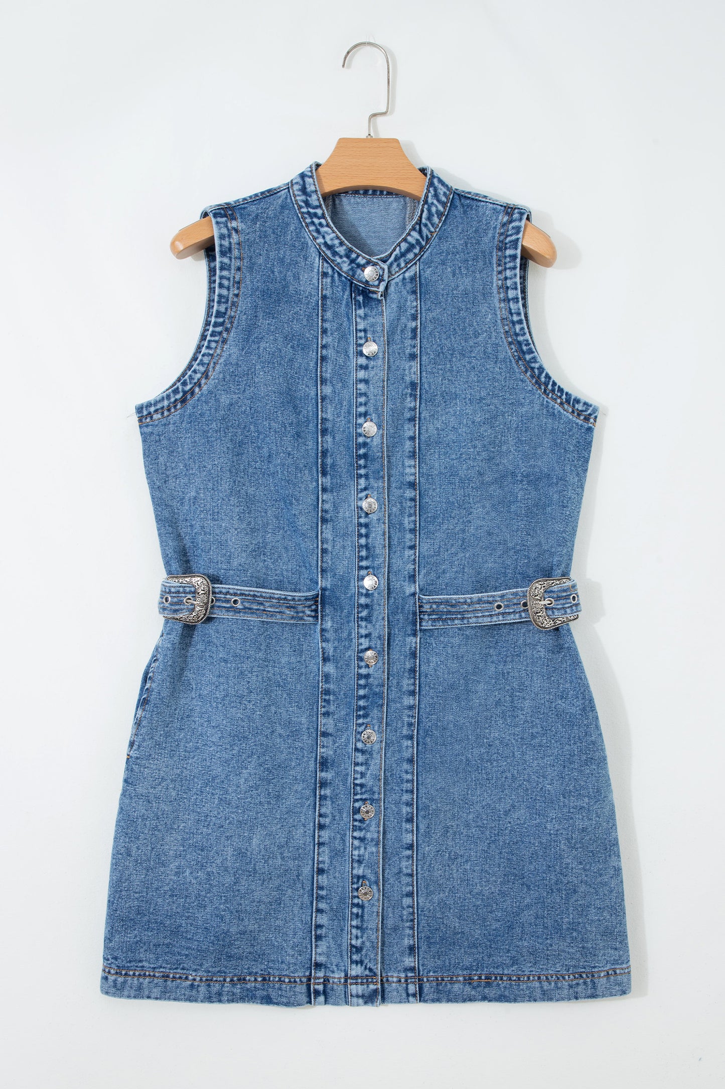 Western Button Down Denim Dress