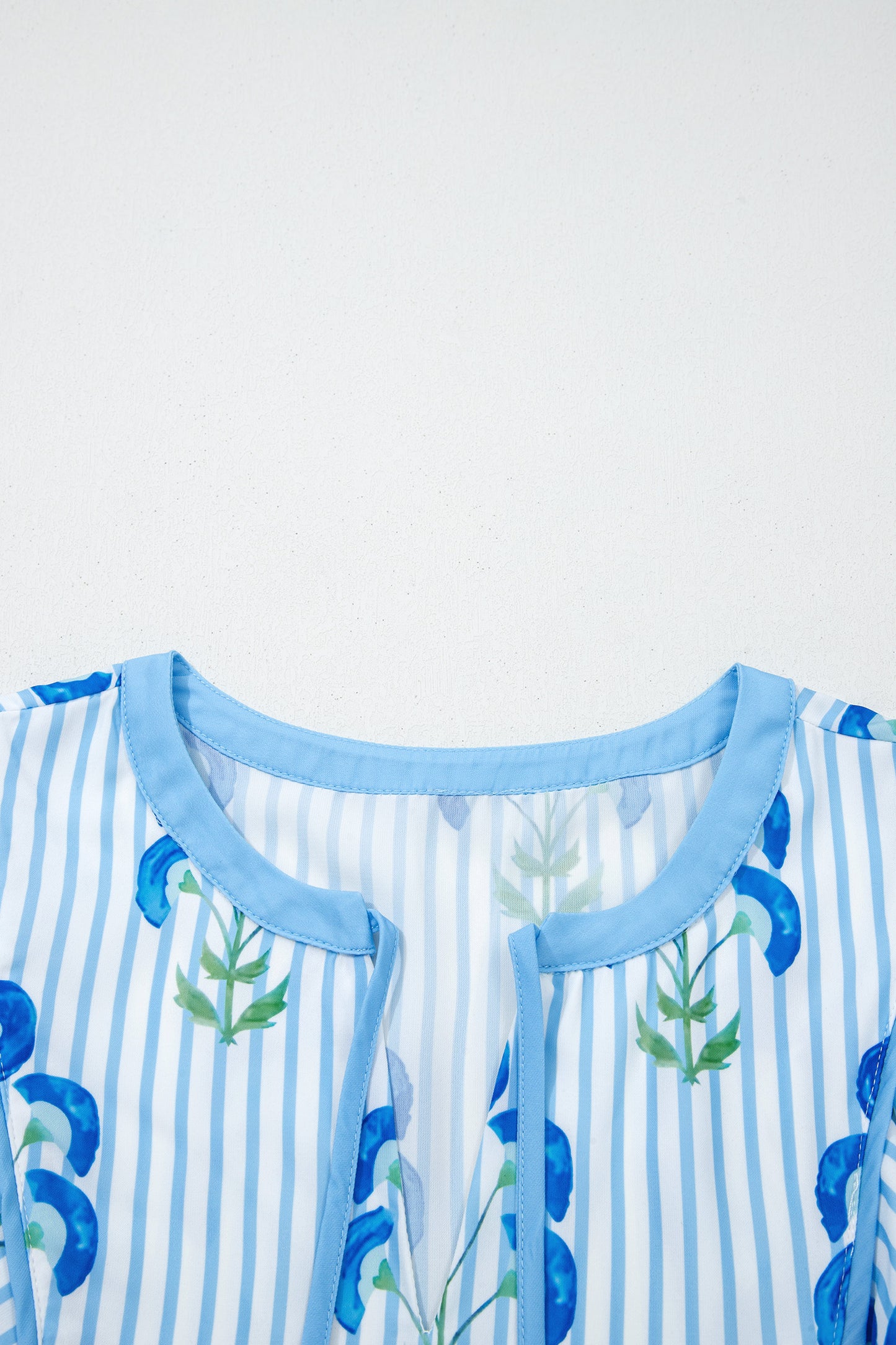 Striped Florals Puff Sleeve Mini Dress