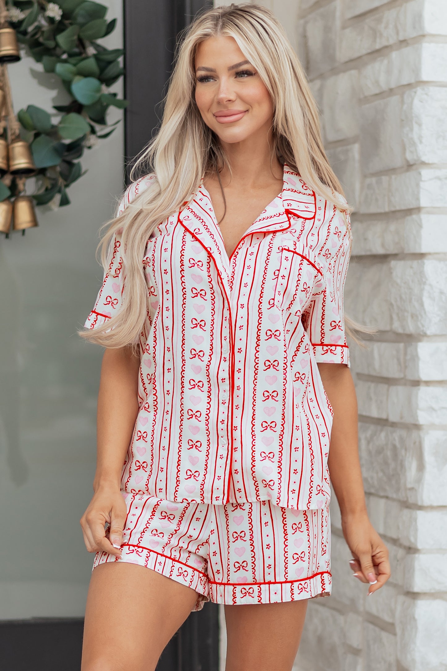 Hearts & Bows 2pc Pajama Set