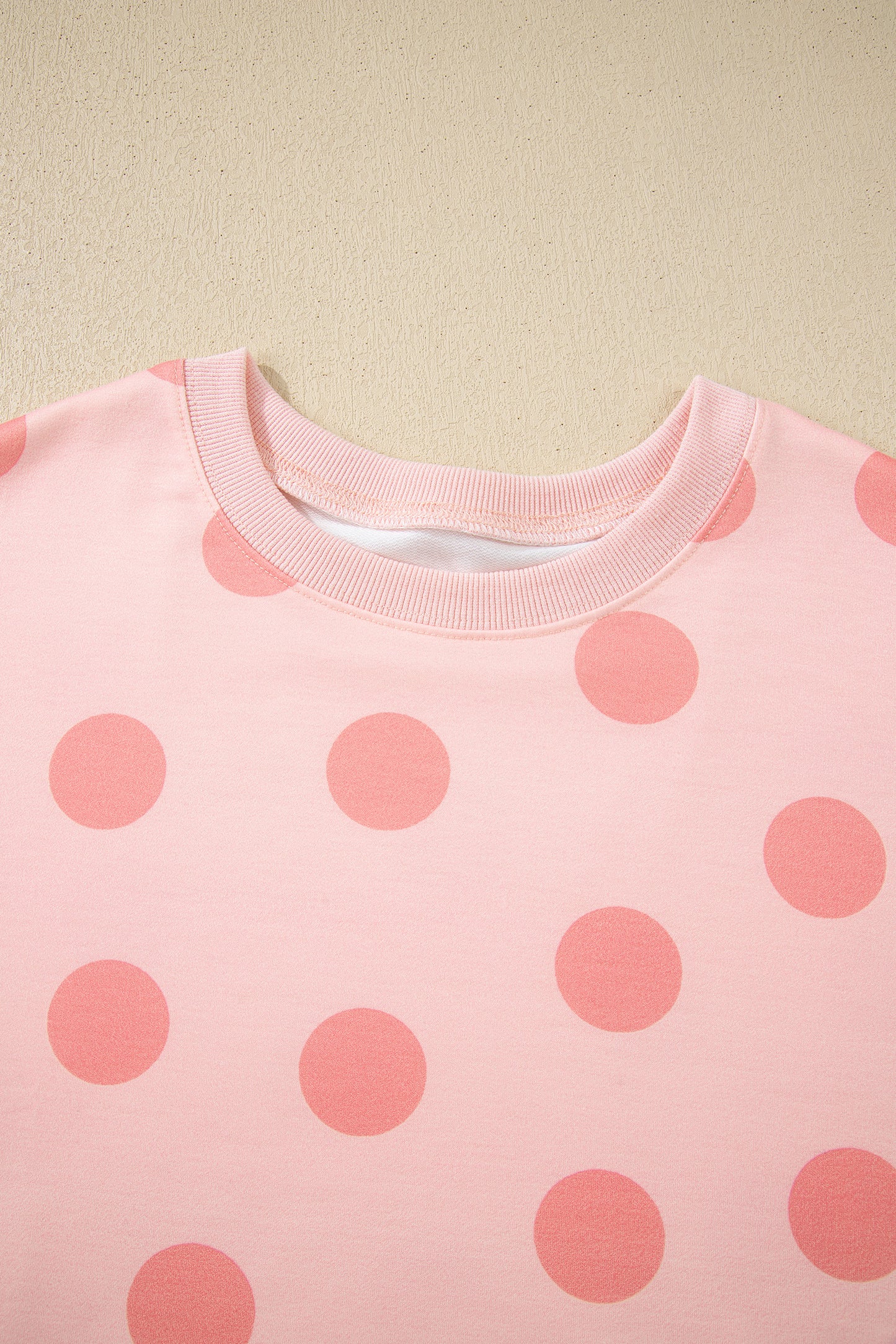 Polka Dot Print Pullover & Shorts Set