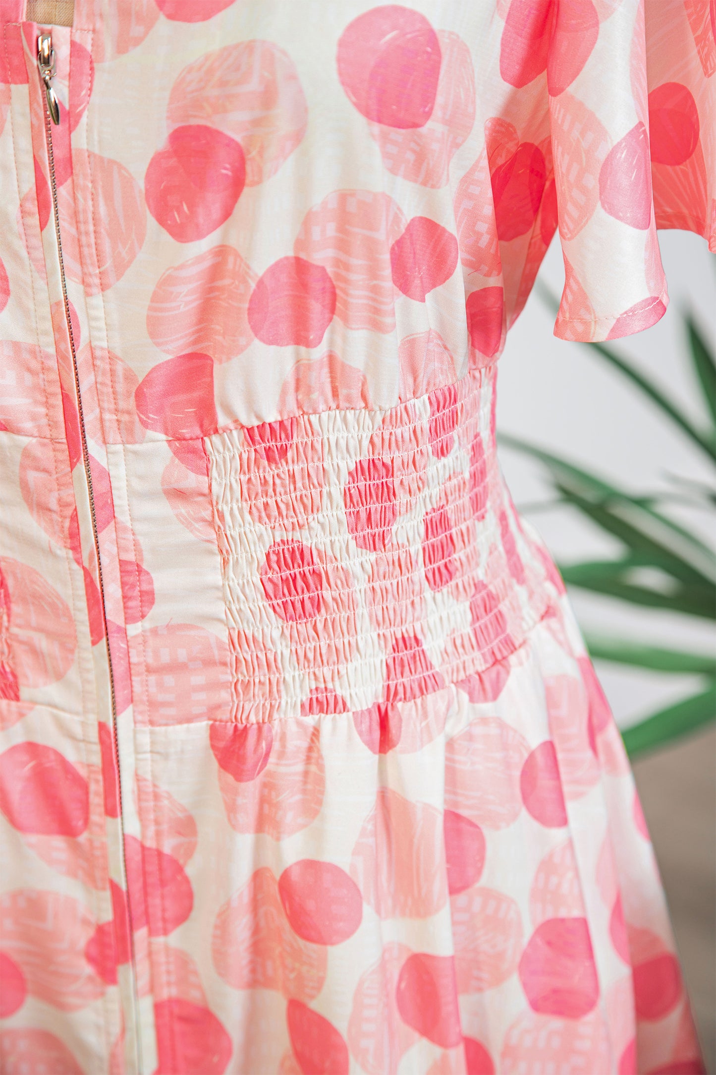 Pink Polka Zippered Dress