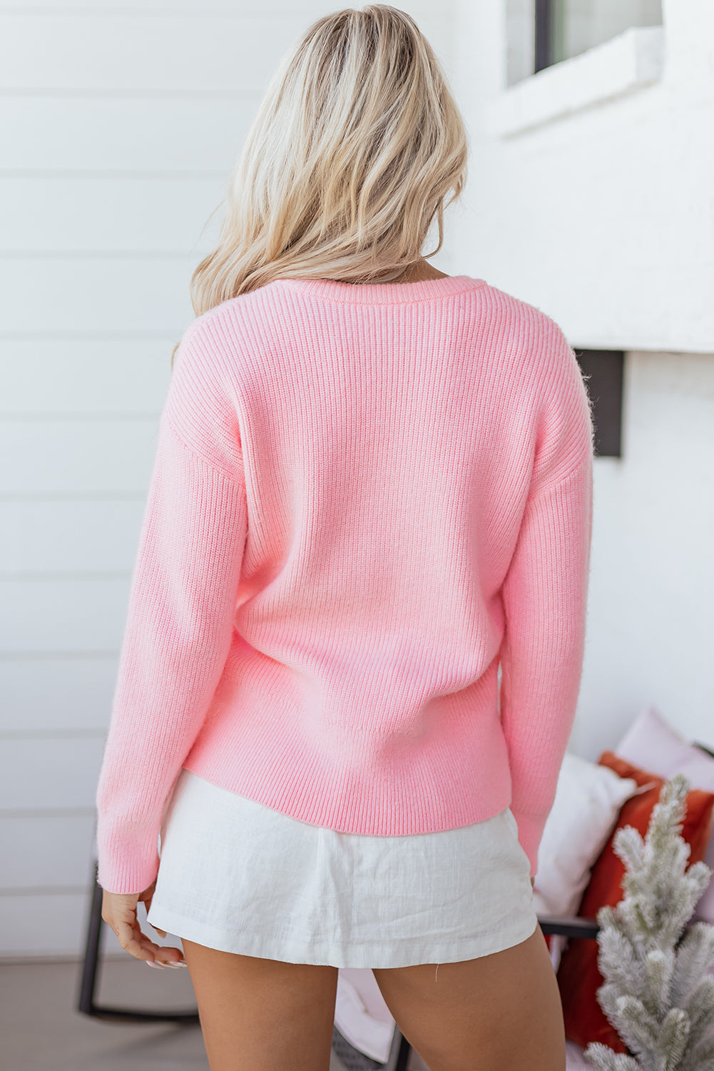 Pink Puff Merry Candy Cane Sweater