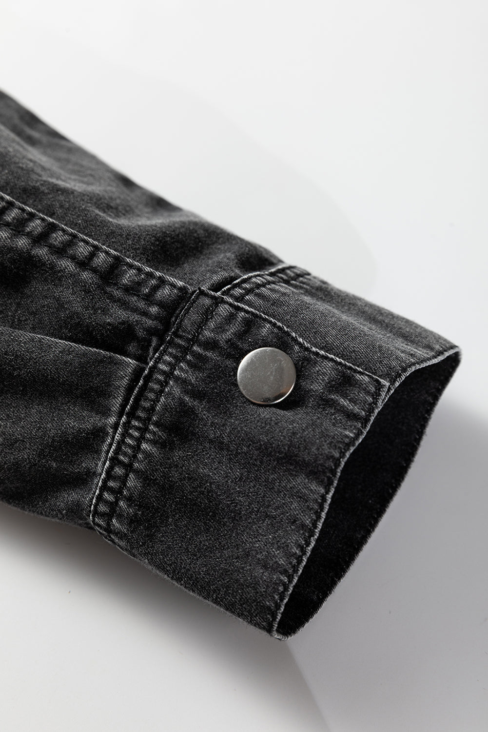 Grey Raw Hem Denim Shirt Dress