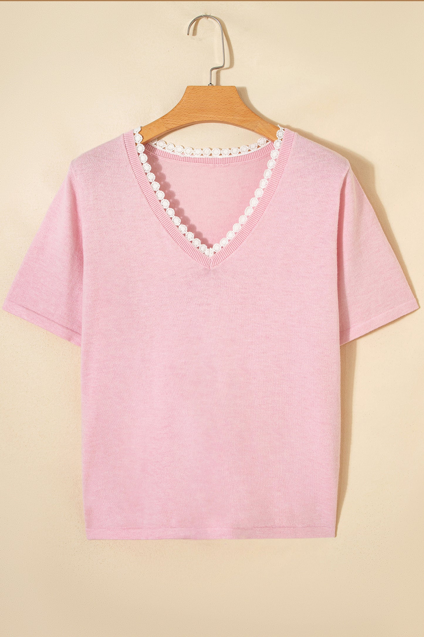 Strawberry Pink Short Sleeve Sweater