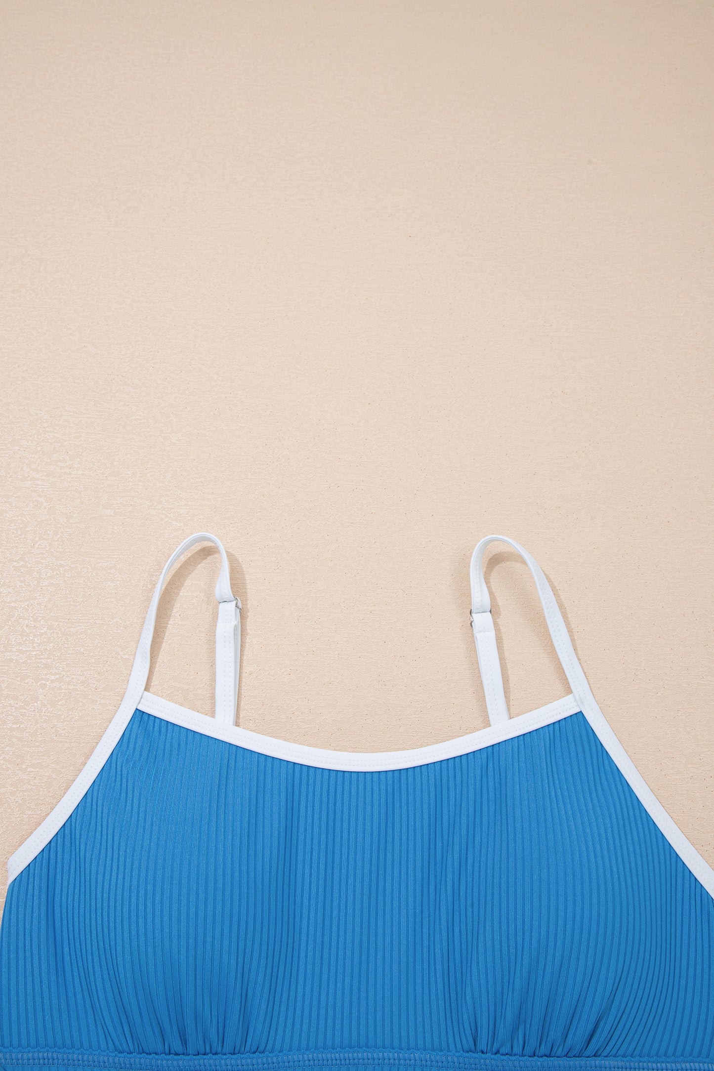 Ribbed Pocketed One-Piece Swim Dress