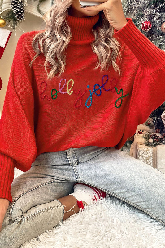 Holly Jolly Tinsel High Neck Sweater