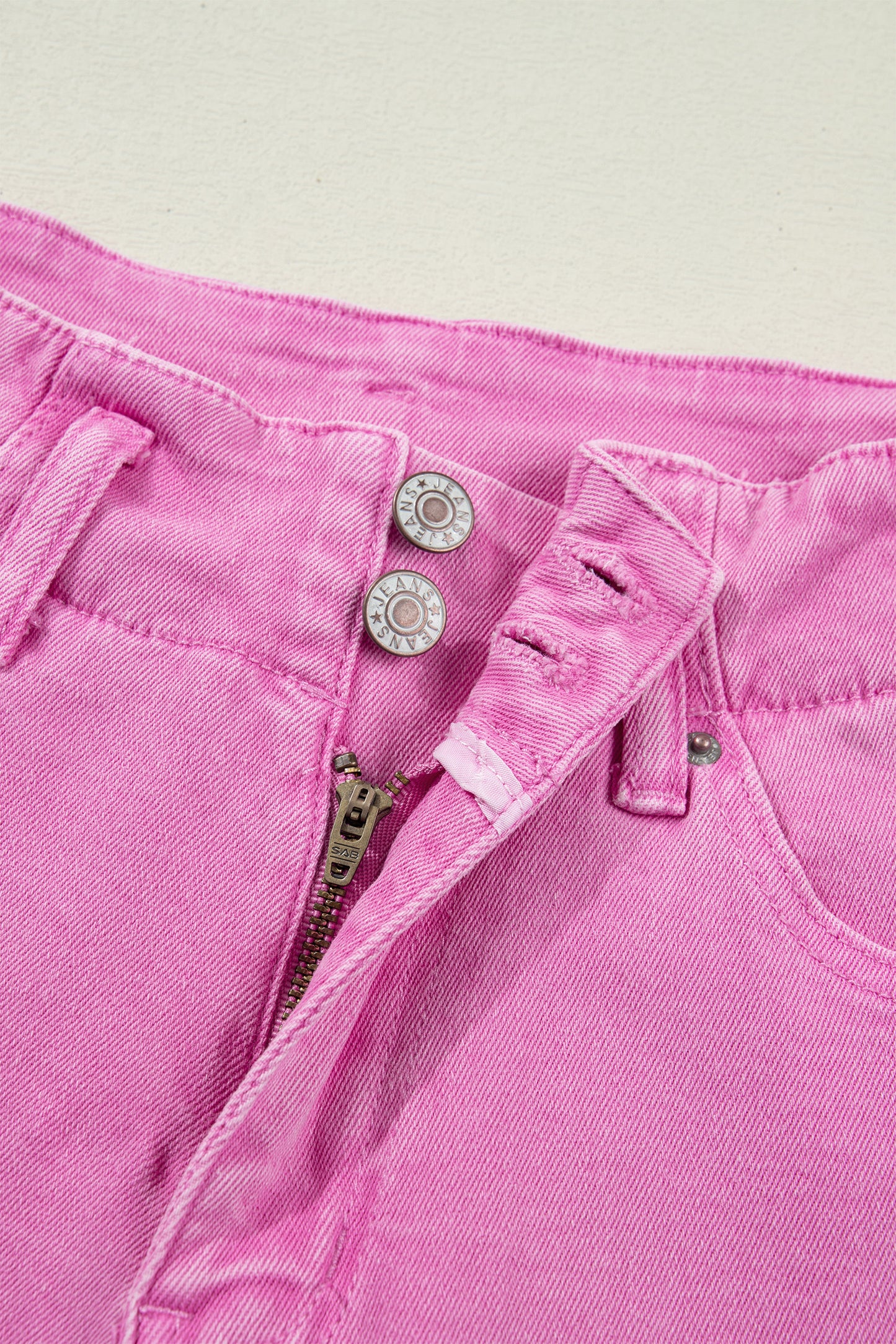 Double-Button High Waist Flared Bottom Jeans