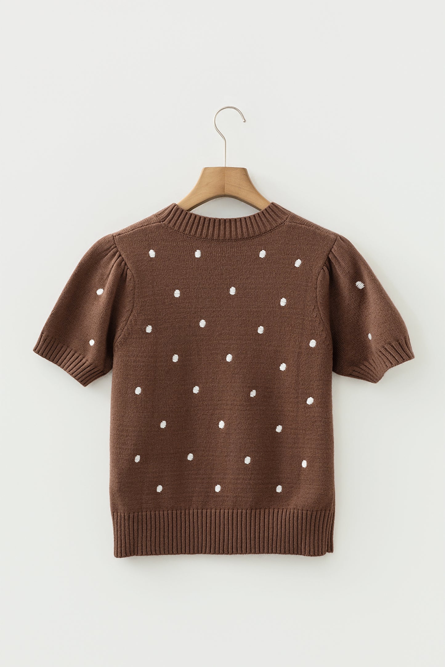 Polka Dot Bubble Sleeve Sweater