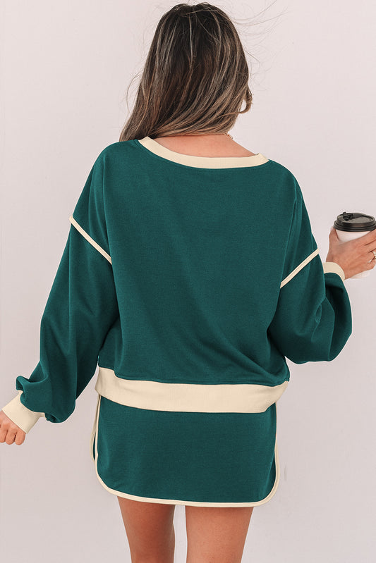 Pullover and Tie Waist Skort Set