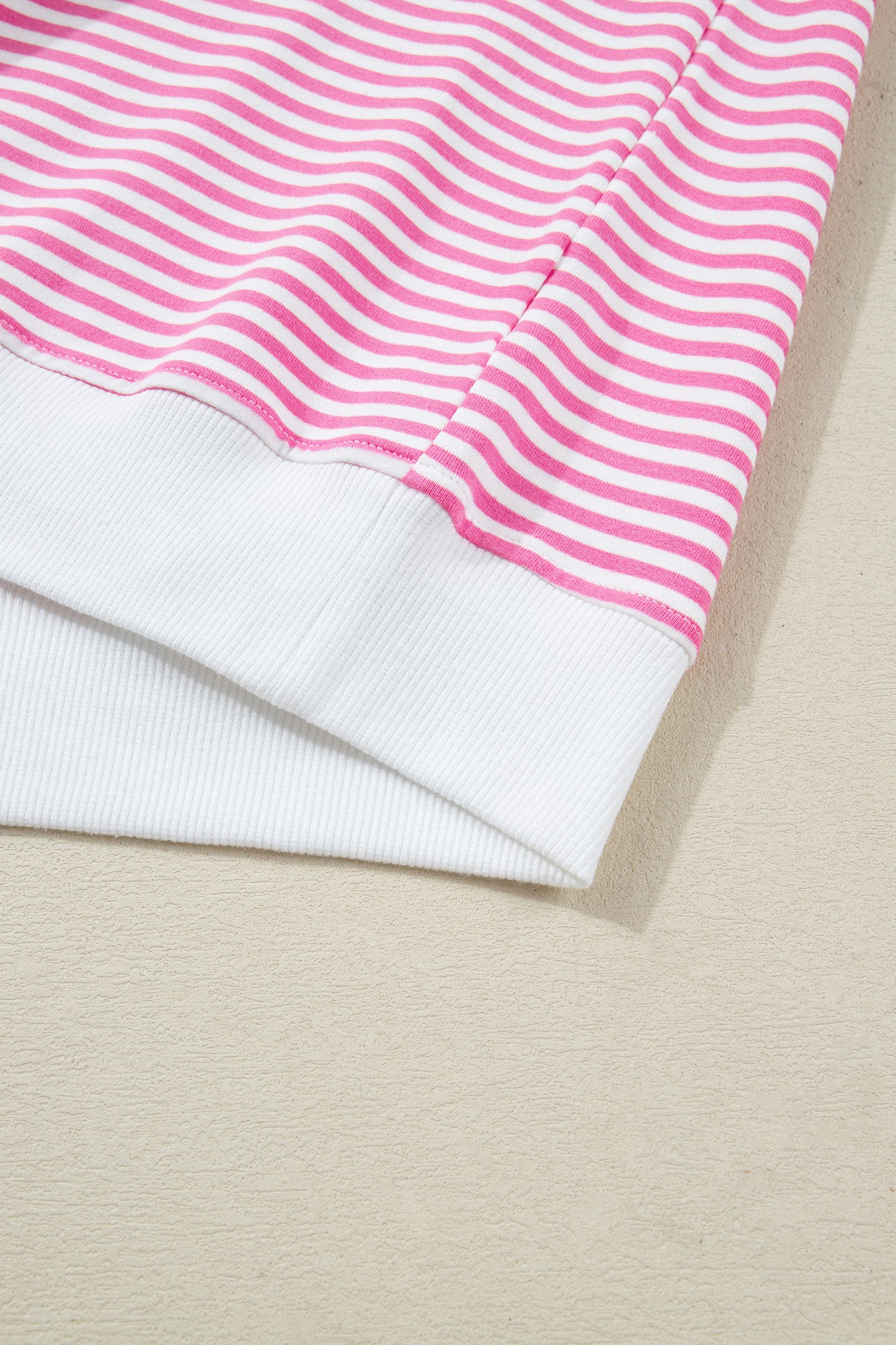 Pink Striped Sweatshirt and Shorts Set