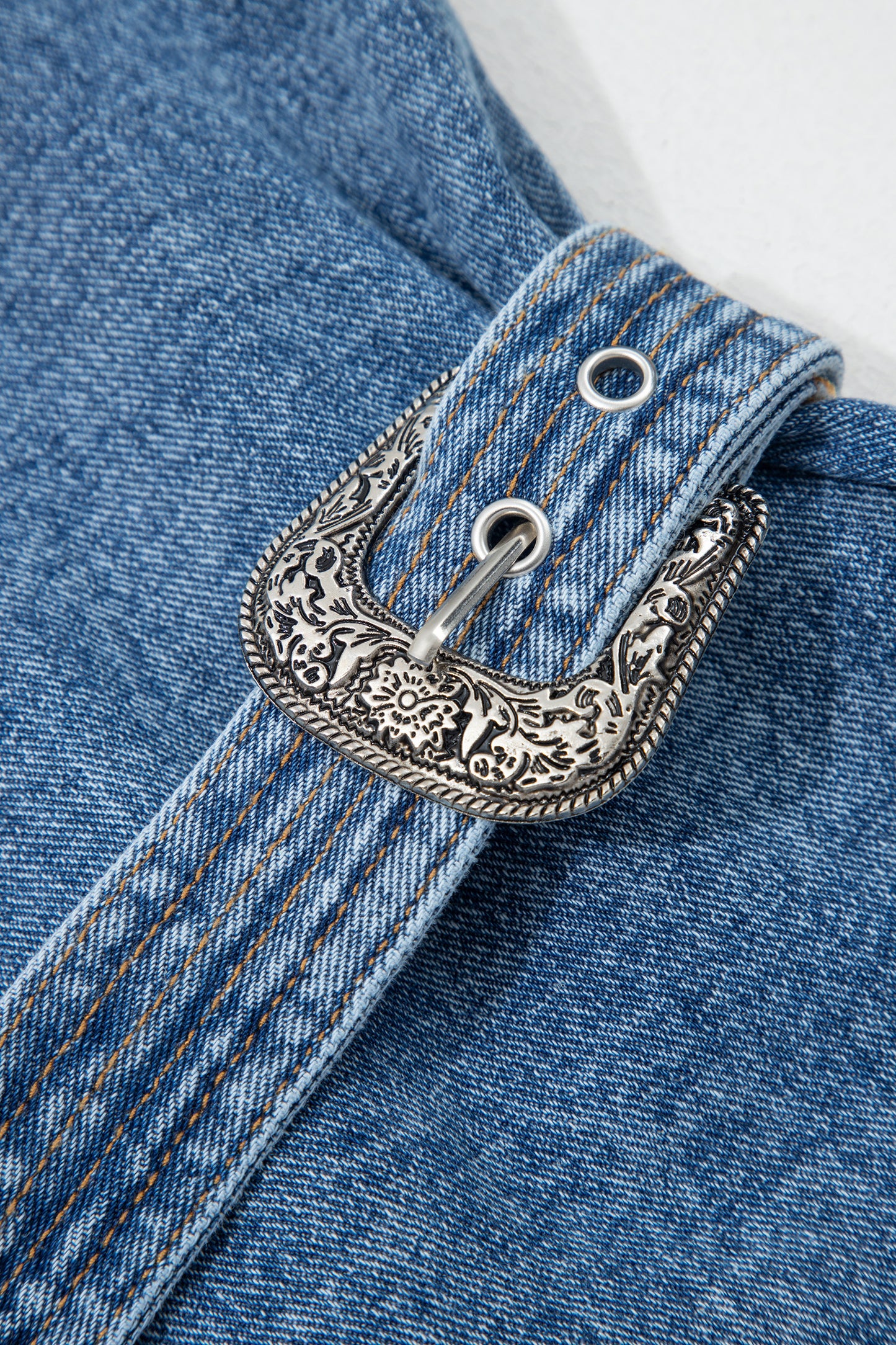 Western Button Down Denim Dress