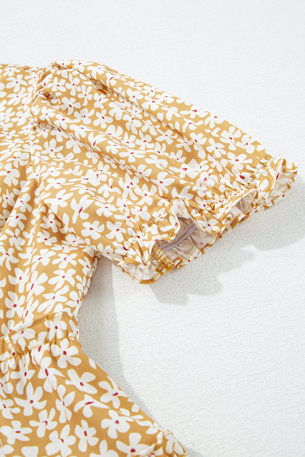 Yellow Floral Tiered Mini Dress