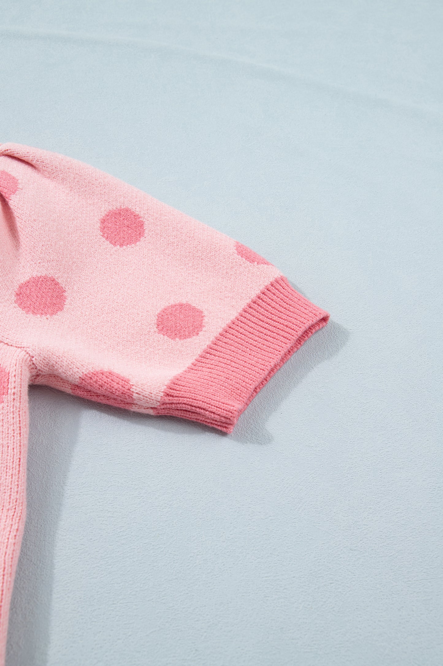 Polka Dot Puff Short Sleeve Sweater