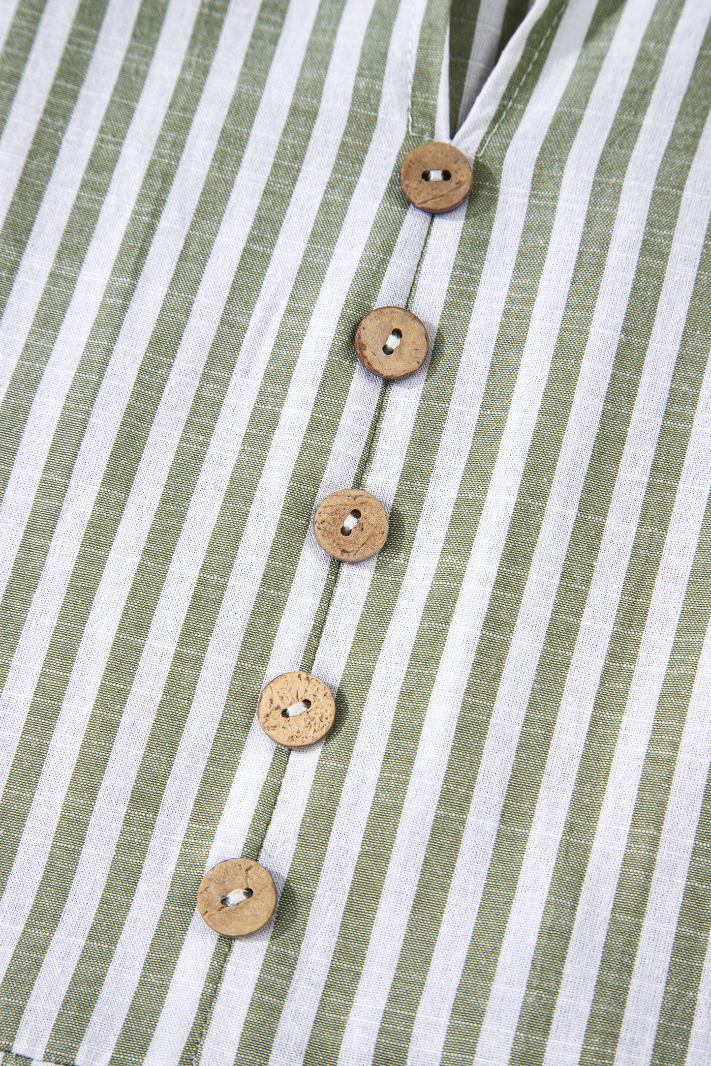 Green Stripe Ruffle Tiered Dress