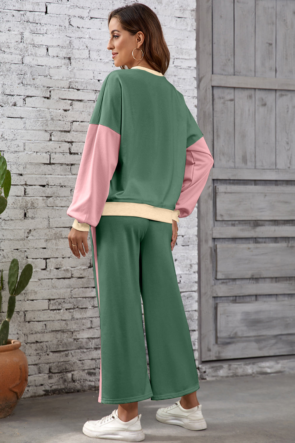 Mist Green Color Block 2pc Set