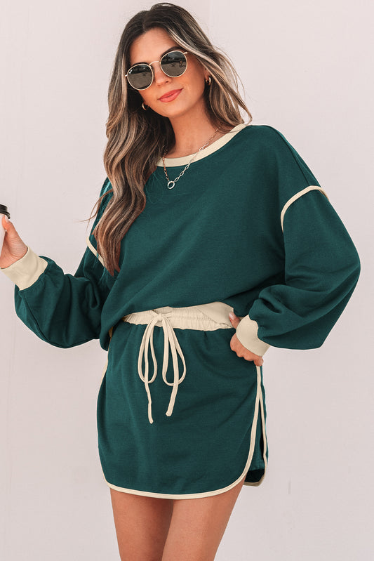 Pullover and Tie Waist Skort Set