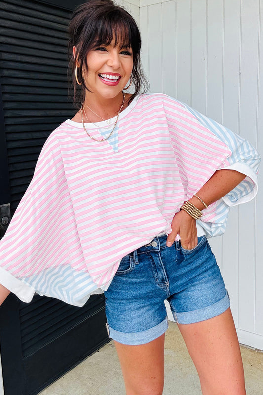 Candy Striped Oversize Tee