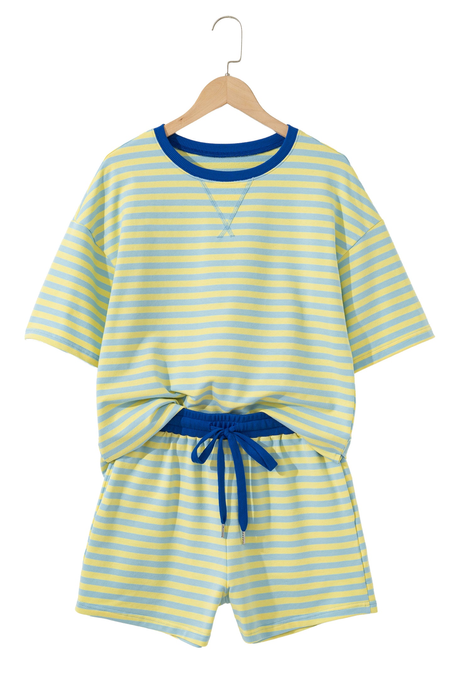 Striped Boxy Terry Shorts & Tee Set