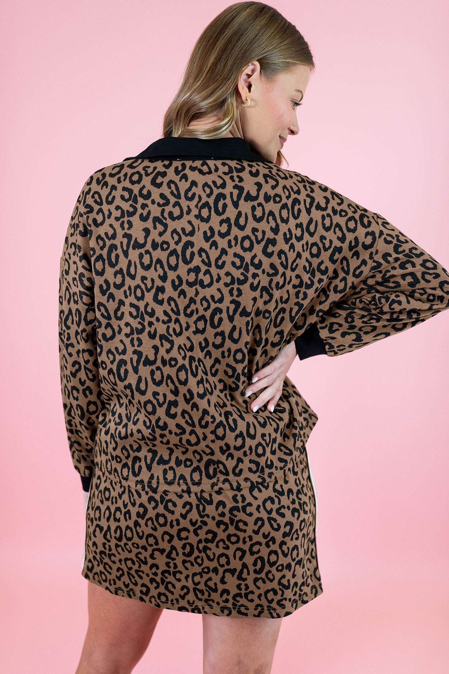 Leopard Print 2pc Mini Skirt Set