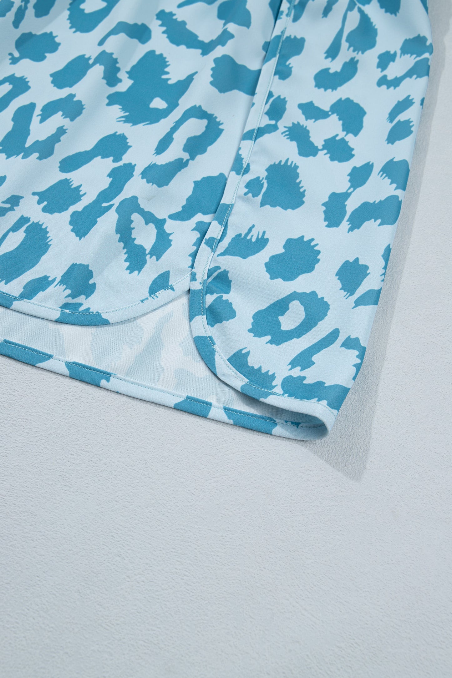 Blue Leopard Athletic Shorts in Plus Size