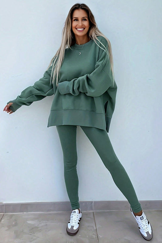 Green Bay Sweatshirt & Ribbed Leggings Set