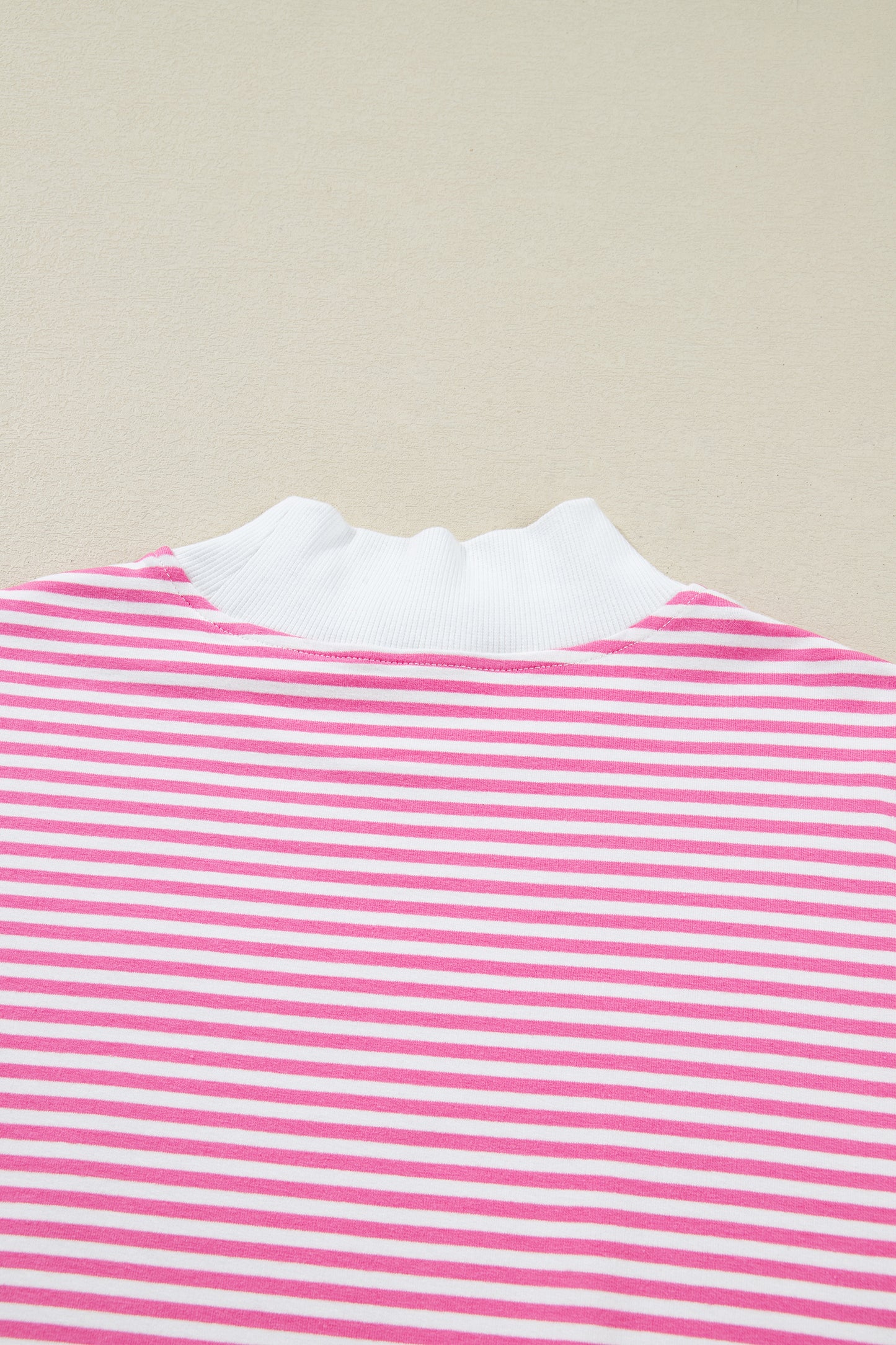 Pink Striped Sweatshirt and Shorts Set