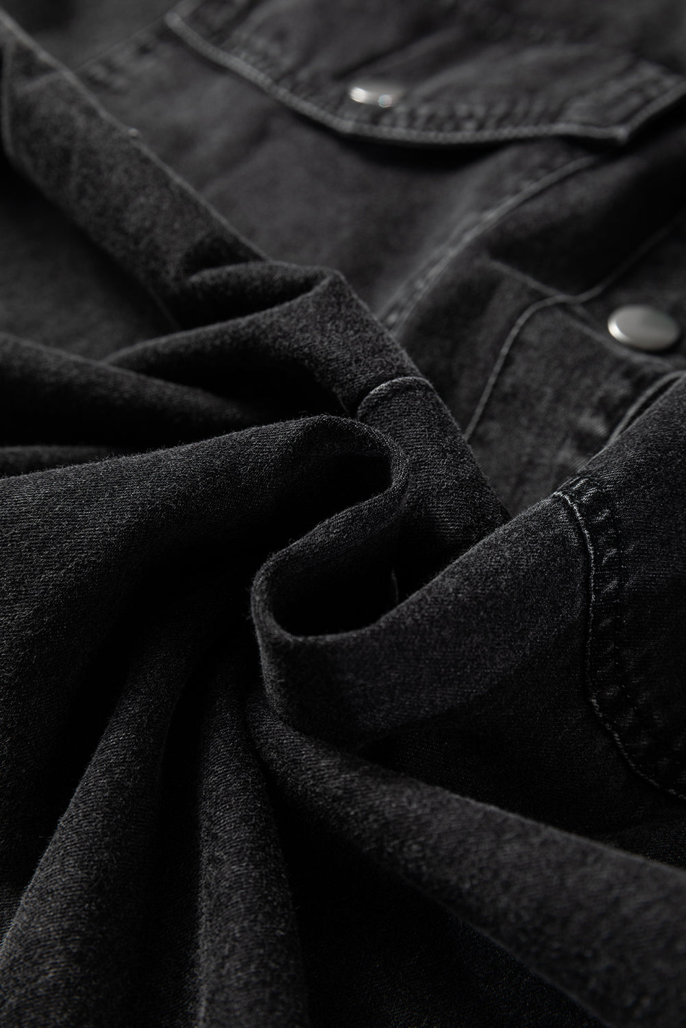 Grey Raw Hem Denim Shirt Dress