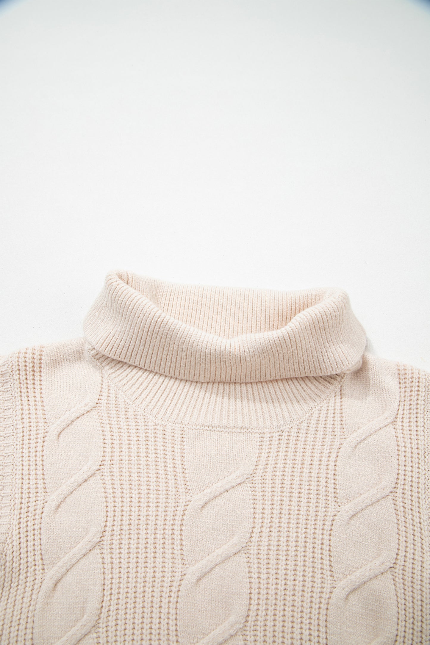 Ruffle Sleeve Cable Knit Sweater