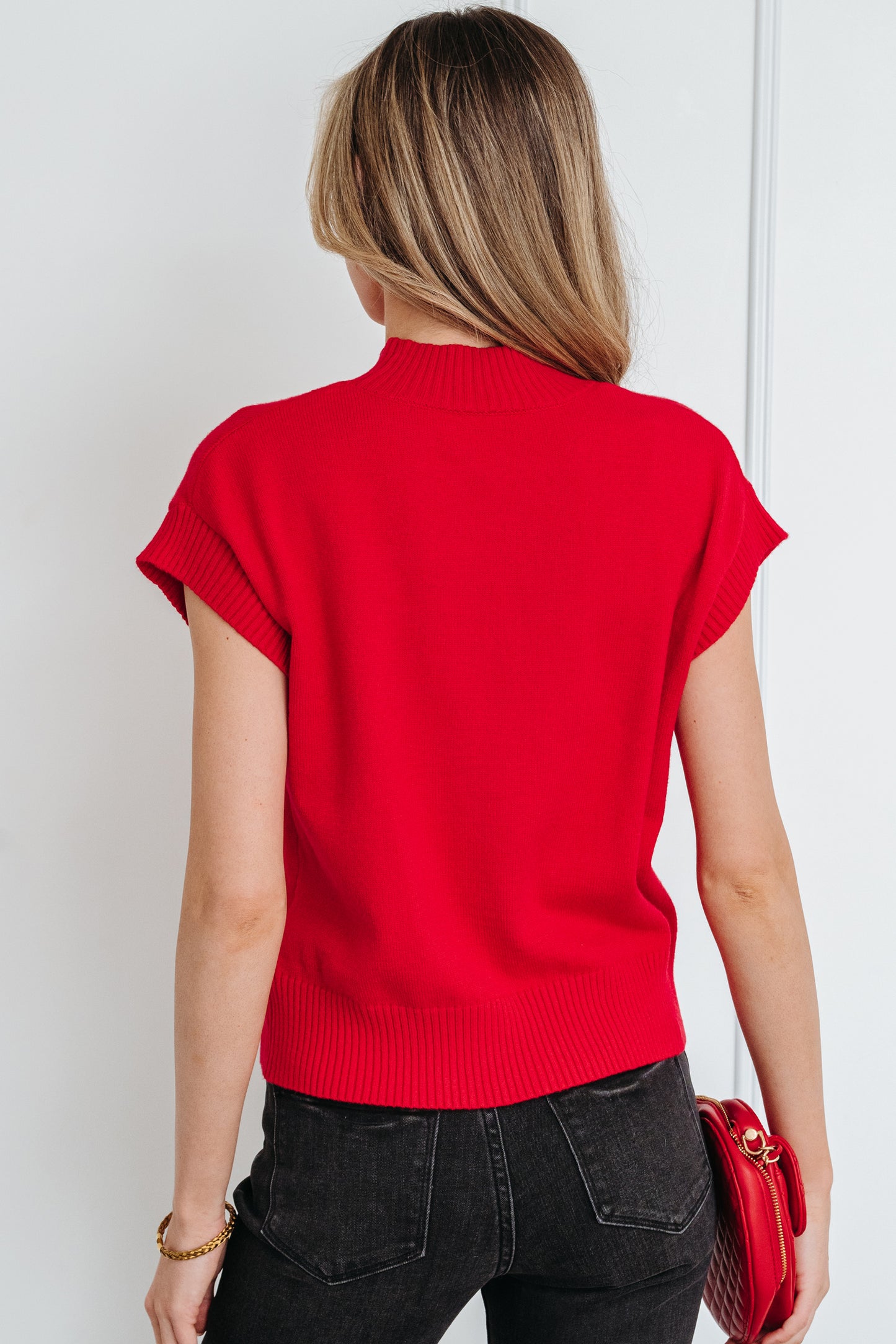 Red Heart Cropped Sweater