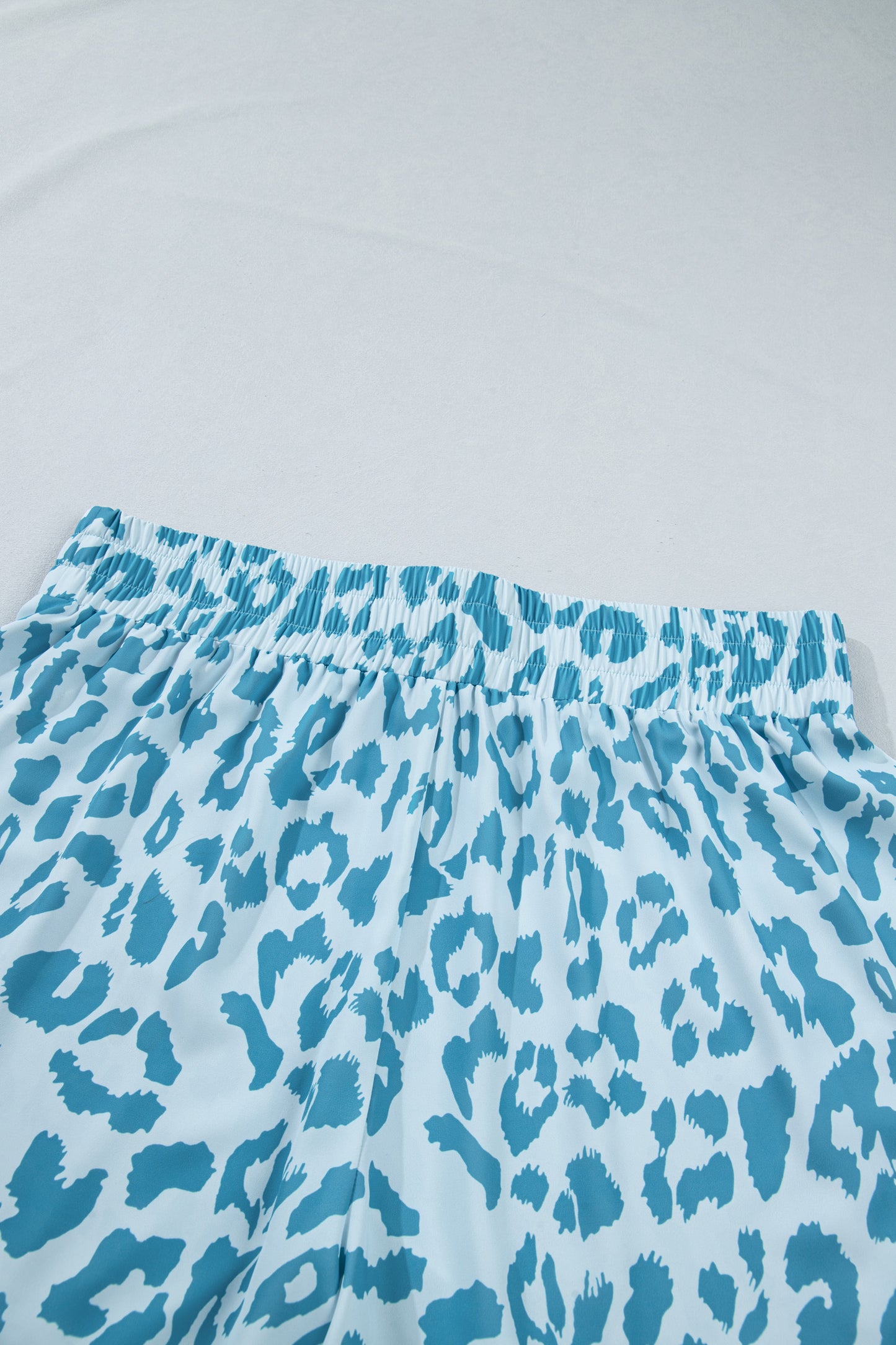 Blue Leopard Athletic Shorts in Plus Size