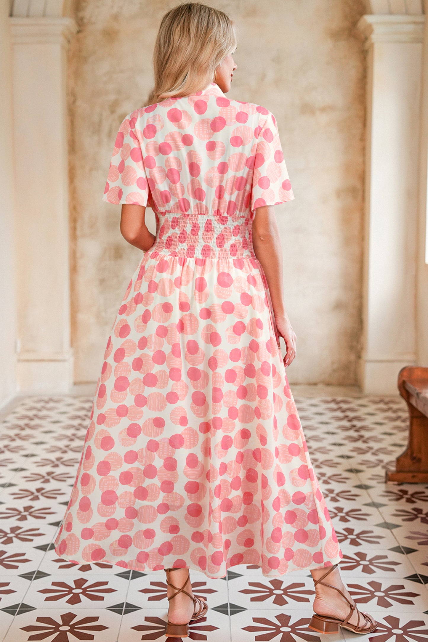 Pink Polka Zippered Dress