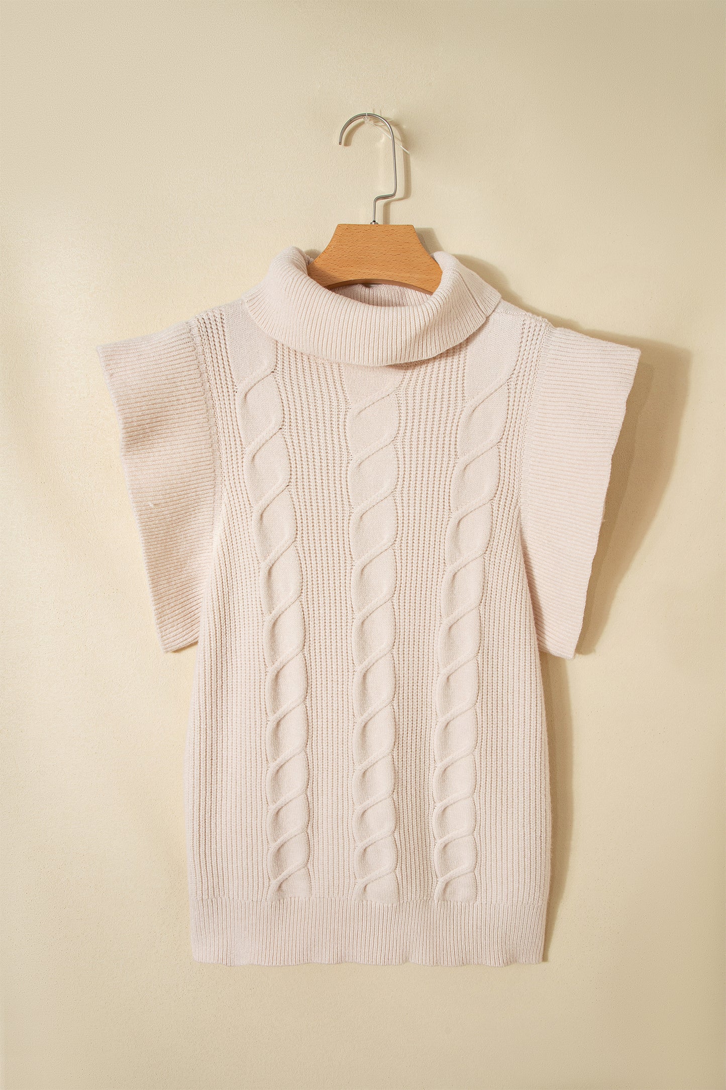 Ruffle Sleeve Cable Knit Sweater