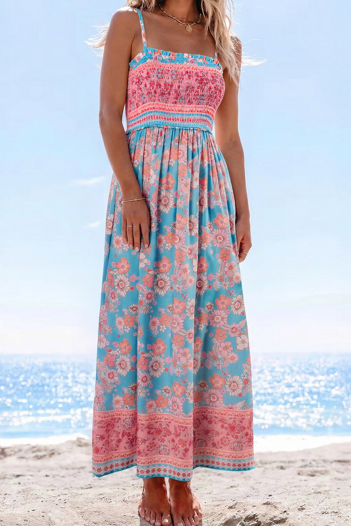 Bohemian Blue Maxi Dress