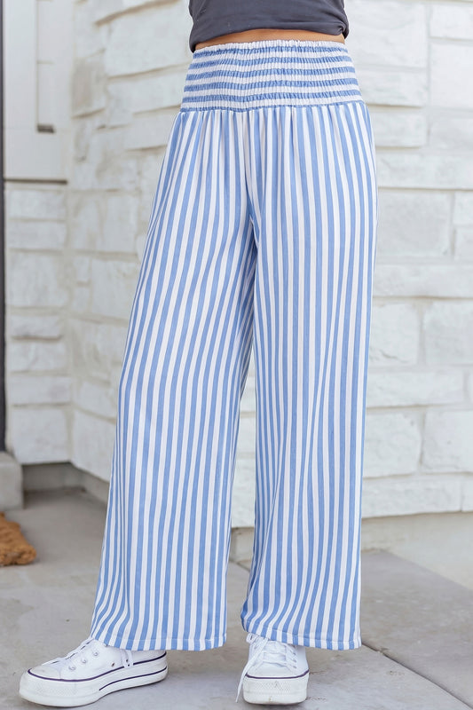 Striped High Waist Summer Pants