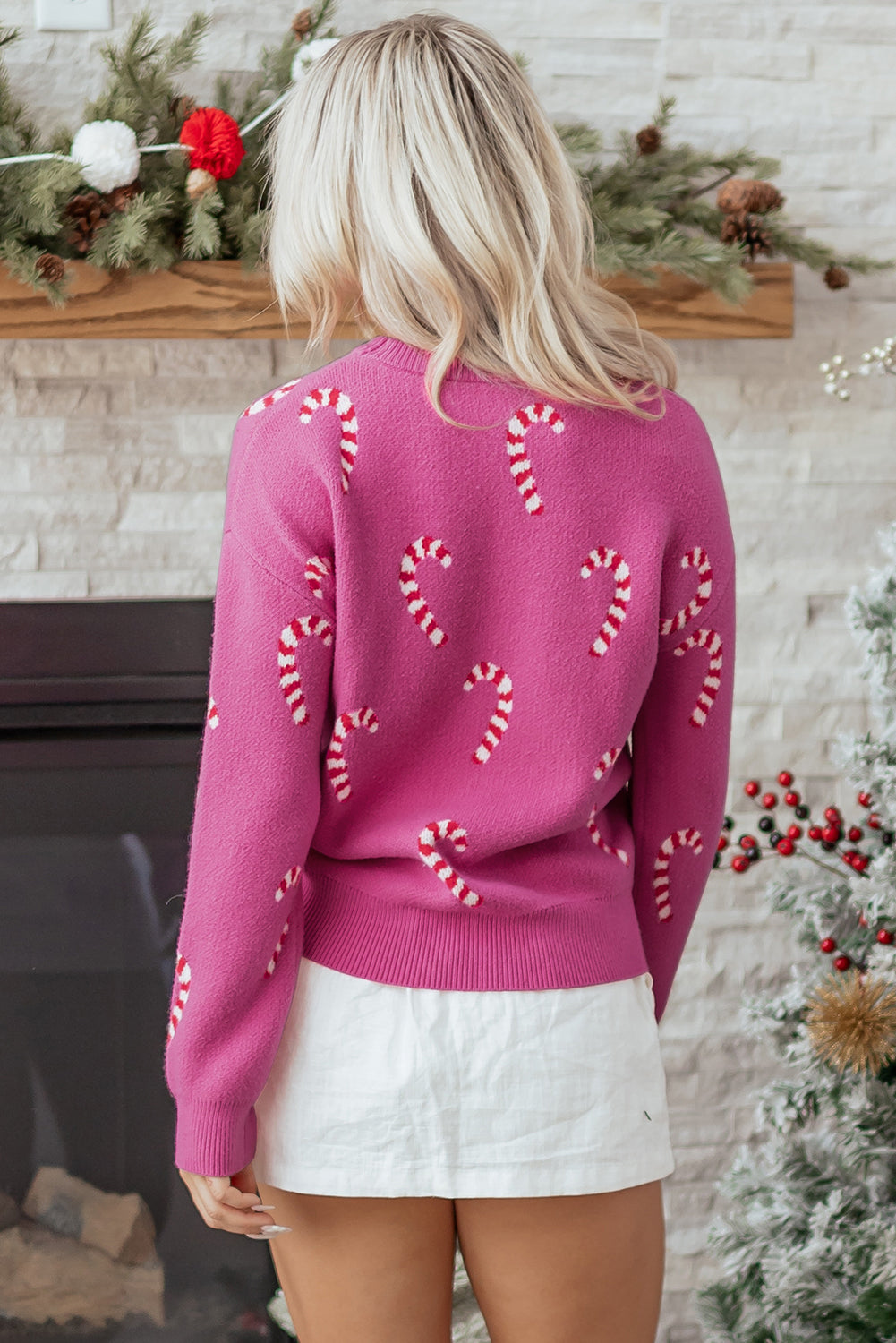 Pink Candy Cane Sweater