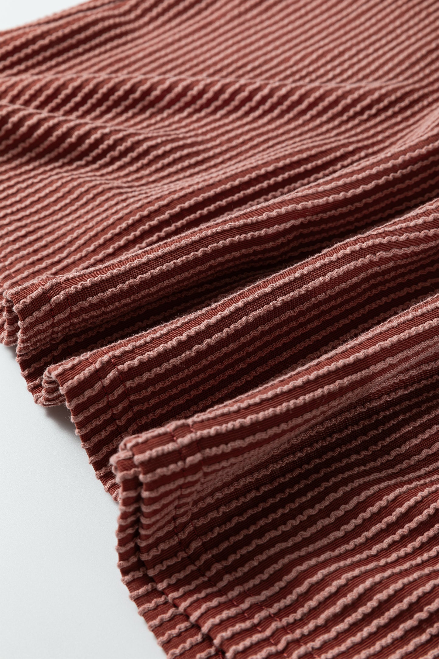 Ruffled Sleeve Ribbed Blouse in Plus Size