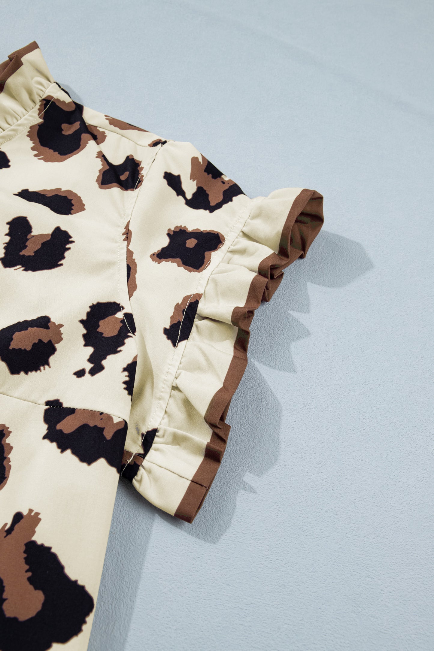 Leopard Button Down Blouse in Plus Size