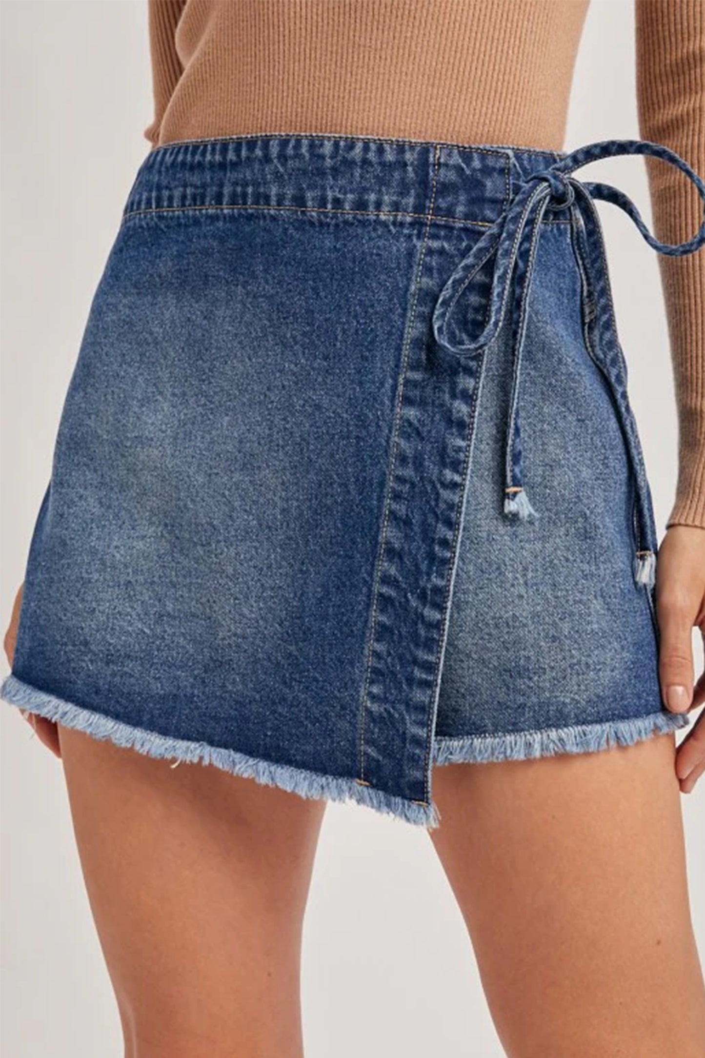 Ashleigh Blue Tie Waist Denim Skort