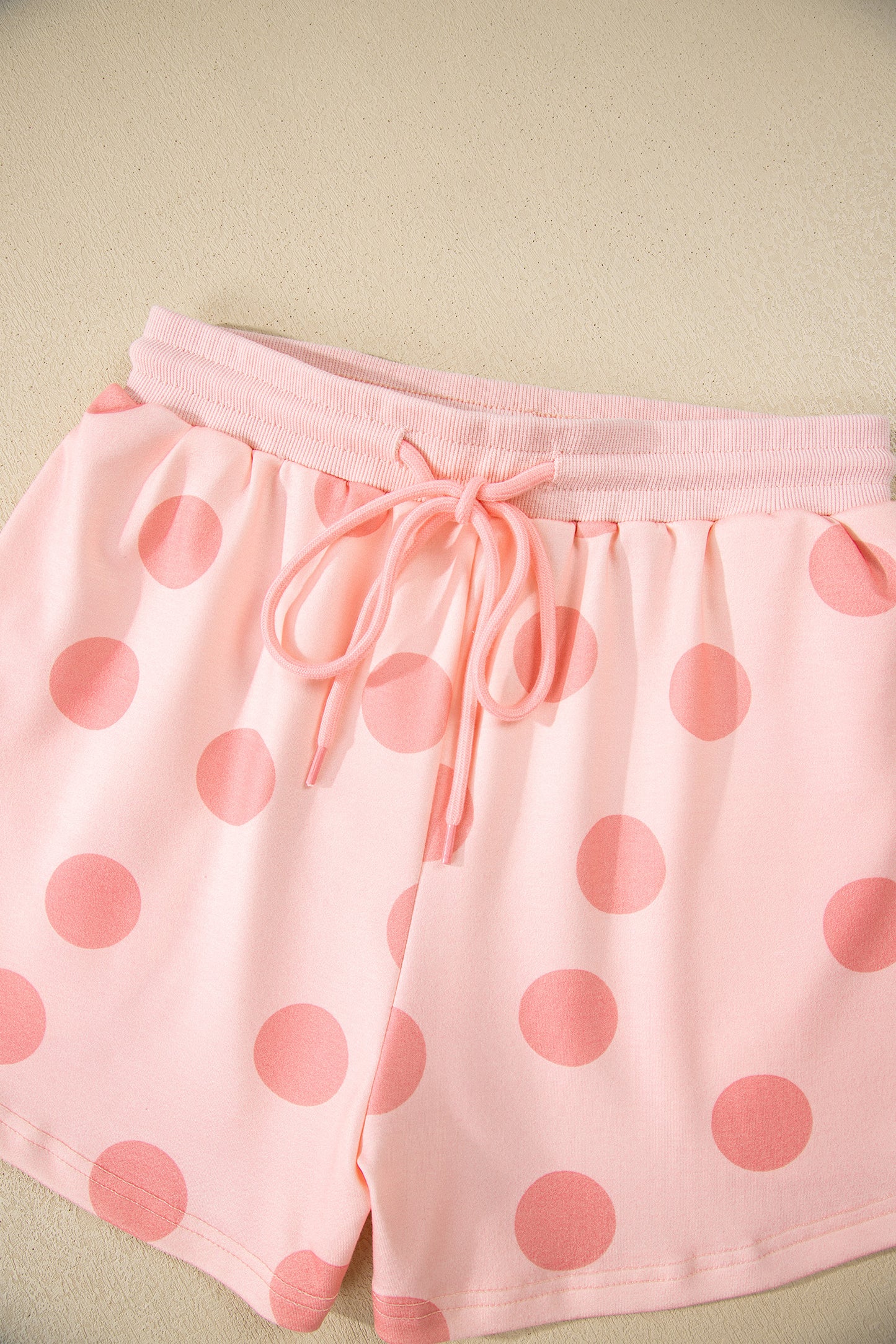 Polka Dot Print Pullover & Shorts Set