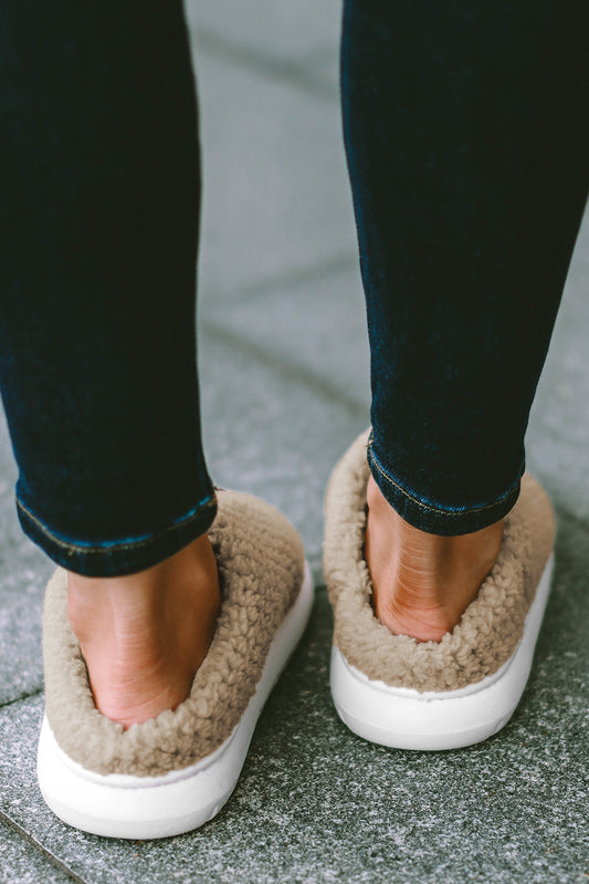 Khaki Knitted House Slippers