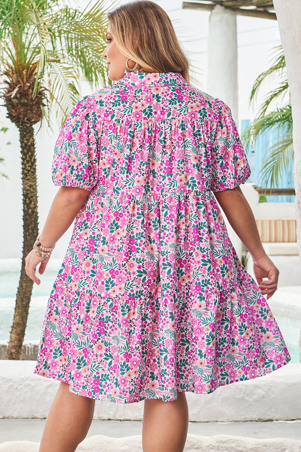 Virginia Puff Sleeve Dress in Plus Size